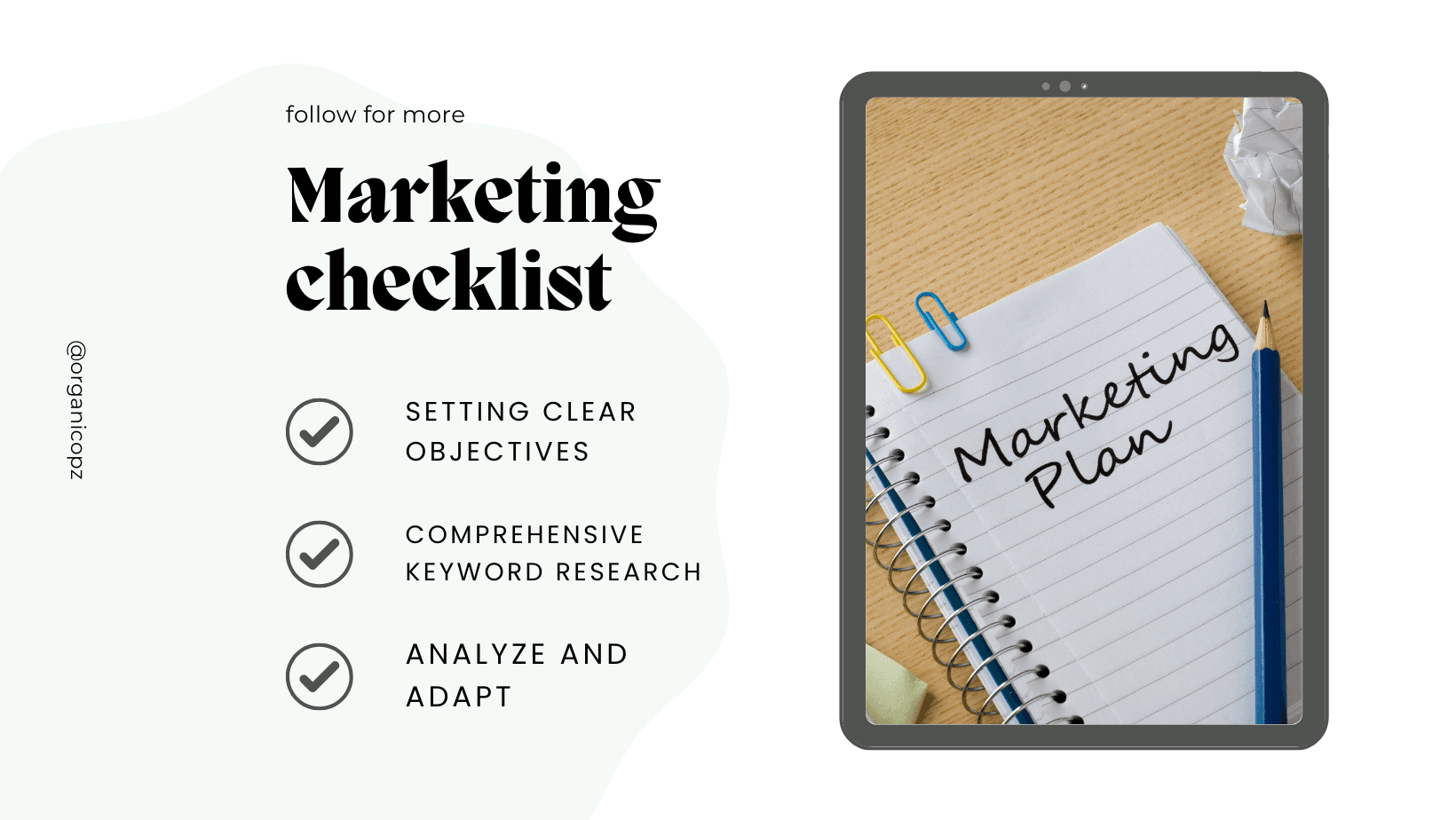 The Ultimate Checklist for Organic Marketing Success